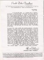 Letter by Pandit Debu Chaudhary